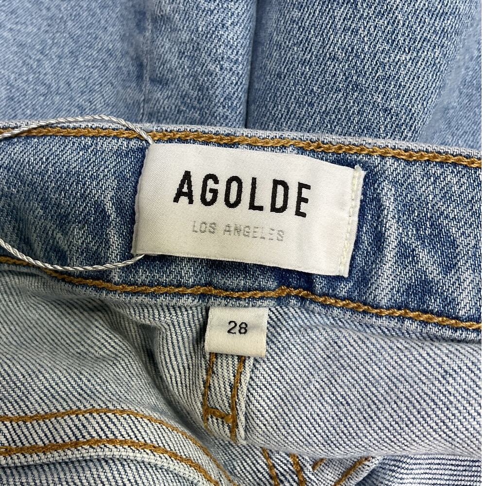 Agolde Vintage Blue Riley High Rise Straight Crop Denim Jeans Size 28 - Picture 4 of 5